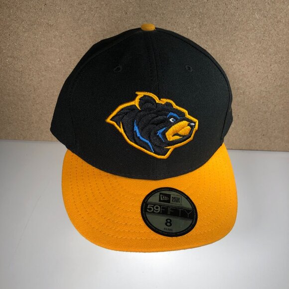 West Virginia Black Bears New Era 59Fifty Fitted Hat Size 8 Black Gold Embroider - Picture 2 of 11